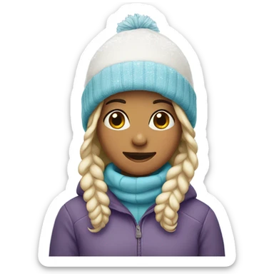 a girl with a snowy beanie sticker