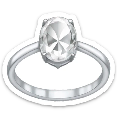 Oval diamond on a silver band ring sticker