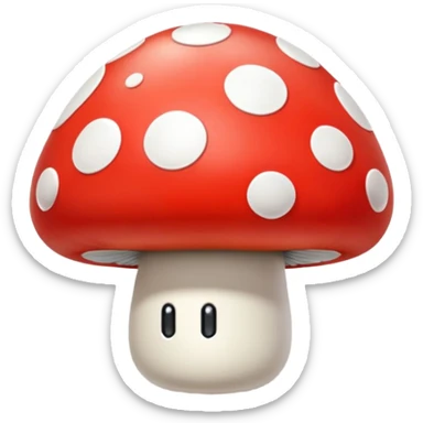 Super Mario red mushroom with white spots sticker