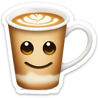 coffee with latte art sticker