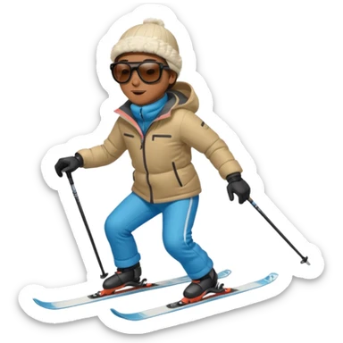 skiing downhill sticker