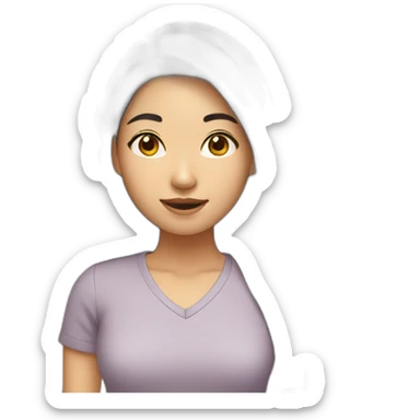 Asian college girl sticker