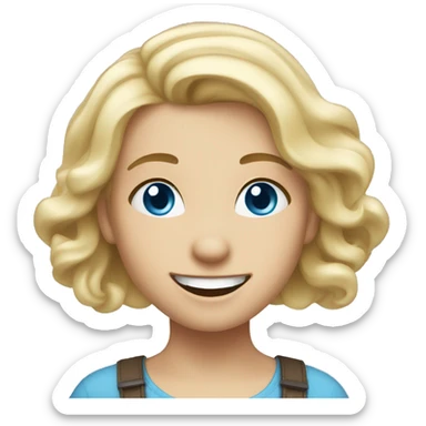 blonde blue eyed girl excited sticker