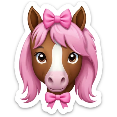Horse with pink bow sticker