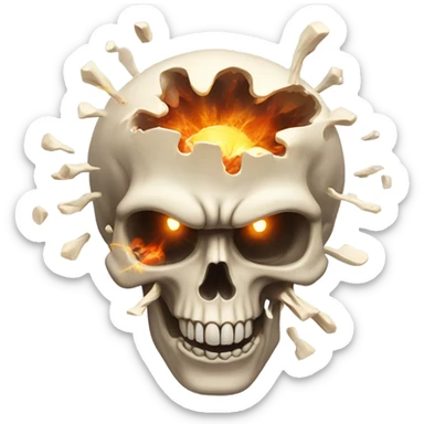mindblown skull sticker