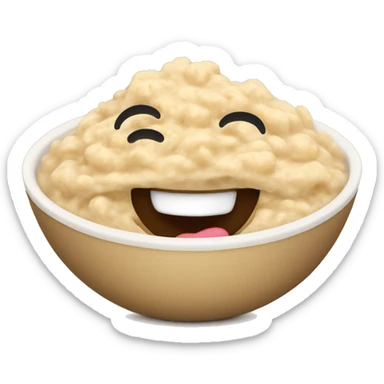 Smiling oatmeal porridg bowl sticker