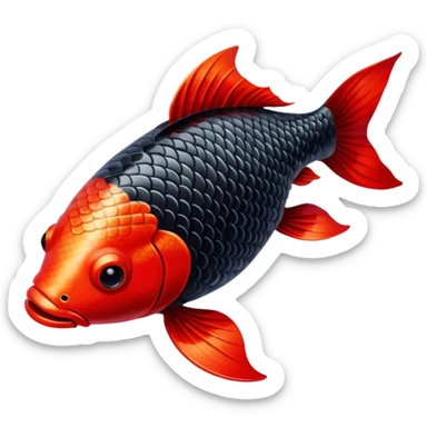 black red Koi fish sticker