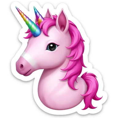 Cute happy anime pink unicorn holding a flower 
 sticker