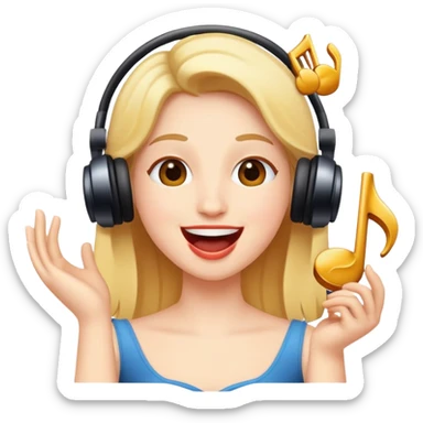 musical character singing happily sticker