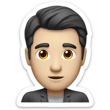 Hypnotherapist man with dark hair pointing serious face sticker