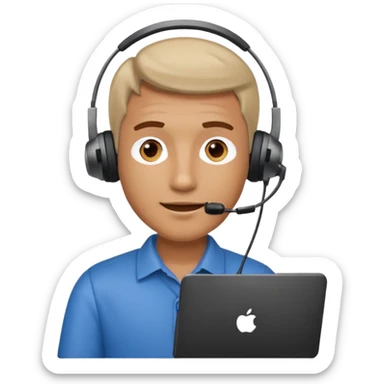 call center man sticker