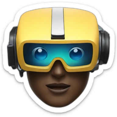 Vr headset on a head sticker