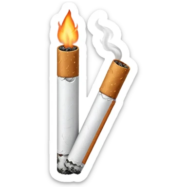 White background, cigarette sticker