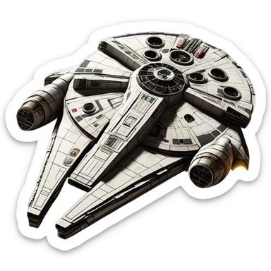 millennium falcon in space sticker