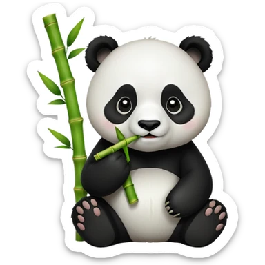 Panda eating bamboo sticker