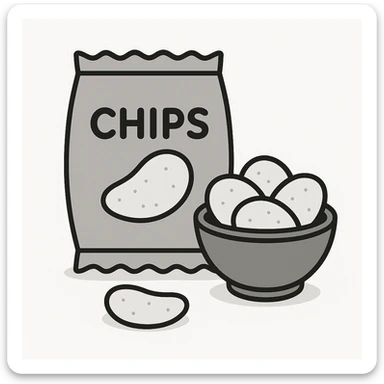 a salty snack, minimalistic style sticker