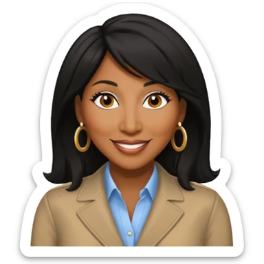 Towanda Braxton with black hair sticker