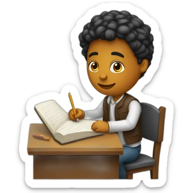 writer writing book sticker