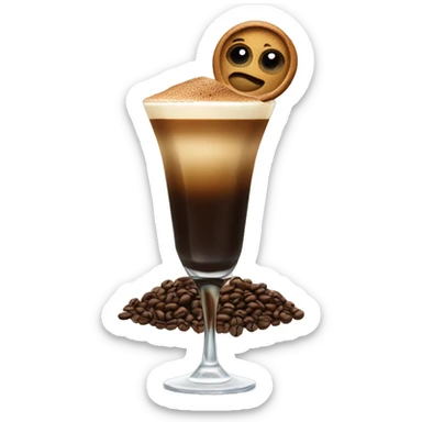 Espresso martini with coffee beans on top sticker