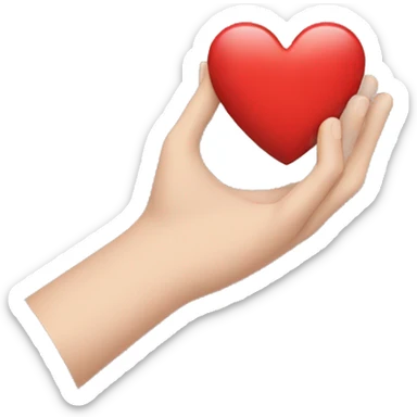 hand holding heart sticker