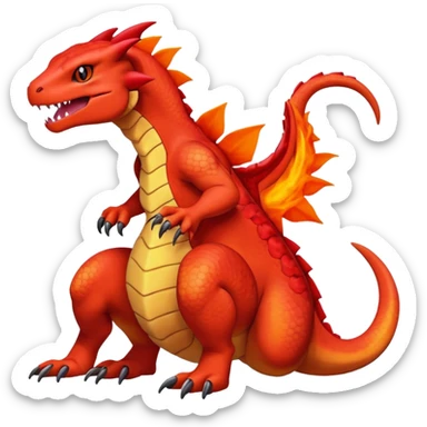 Guilmon-Salandit-Charmeleon-Fakémon-hybrid-creature (full body)  sticker