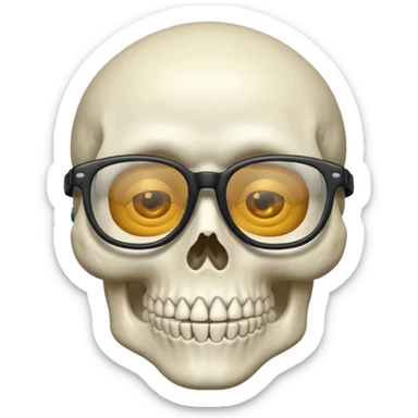 Skeleton with glasses sticker