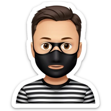 Elon Musk looking like a robber sticker