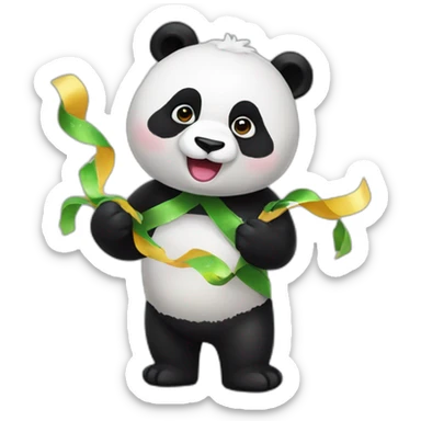 Panda as a streamer sticker
