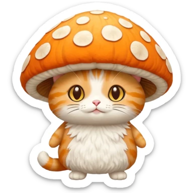 Cat in mushroom costume sticker