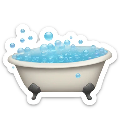 bath tub filled with bubbles sticker