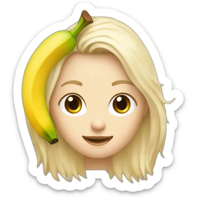un blanc avec une des cheveux blonds au milieu du crane comme une banane sticker