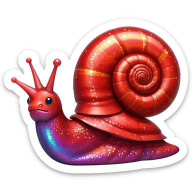 red glitter snail sticker