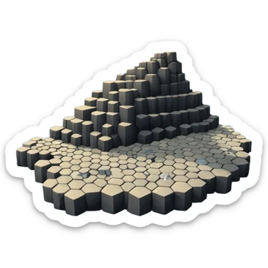 giant's causeway in northern ireland it has hexagonal rock pillars set against the ocean sticker