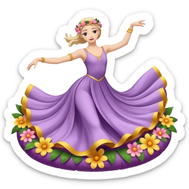 dancer on flower float sticker