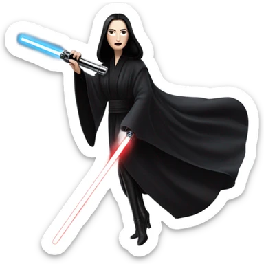 Jedi teen Morticia Addams racing on an antigrav red imperial patrol space speeder  sticker