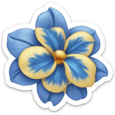 Blue tropical flower sticker