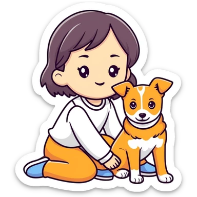 A girl who look like dog sticker