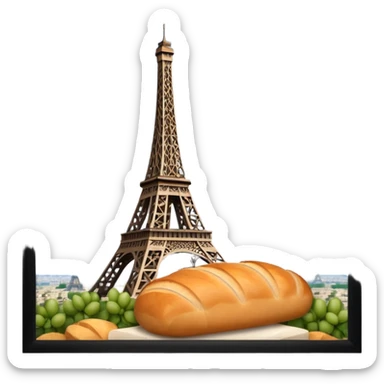 Bread on eifel tower sticker
