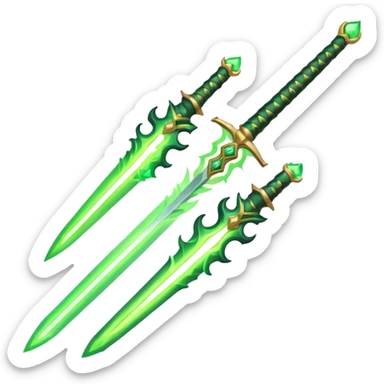 green flame sword sticker