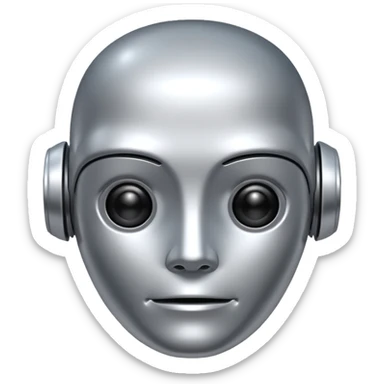 AI robot face sticker
