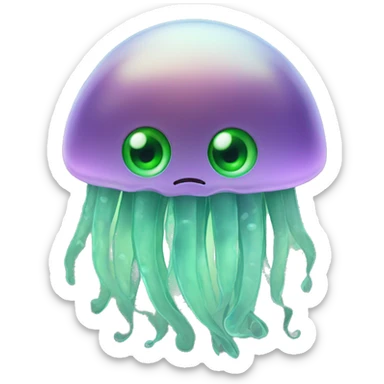 jellyfish with green eyes sticker
