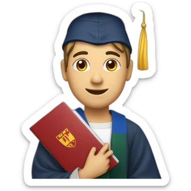 Europe flag and university graduate sticker