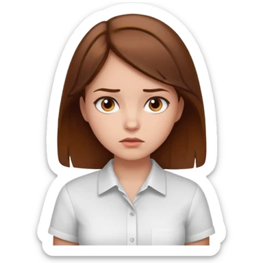 A girl doing a suspicious face sticker