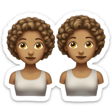 Light skinned girl with curly brown hair sticker