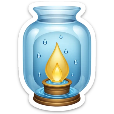 Water Lantern, more water drops inside lantern. sticker
