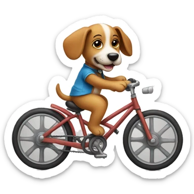 Puppy riding a bike sticker