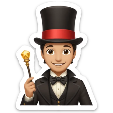 Magician with top hat,Street Performers. sticker