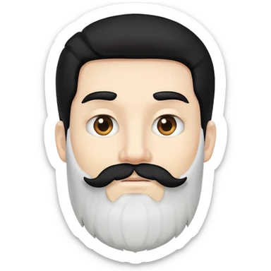 man with white skin, and black hair and beard sticker