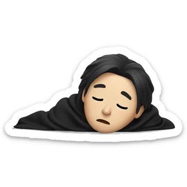 white Person with black hair lying down face down wearing wizard robe sticker