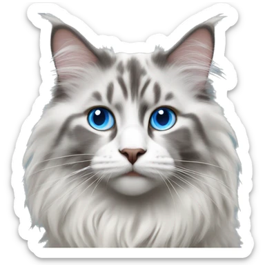 Norwegian forest cat blue eyes   sticker